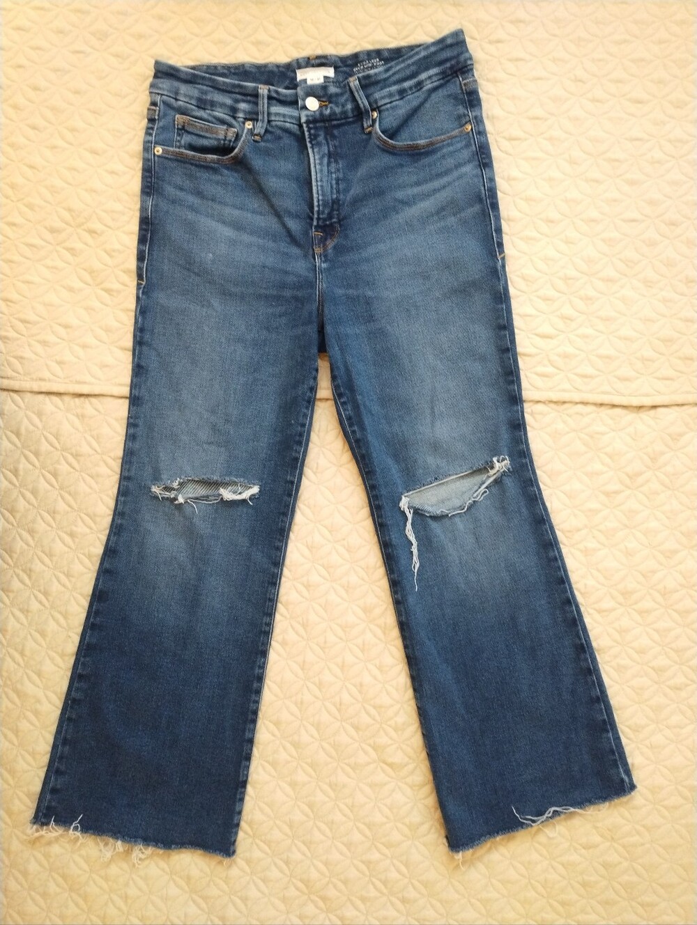 Good American | Good Legs Crop Mini Boot Jeans - Blue Denim | Size 12/31